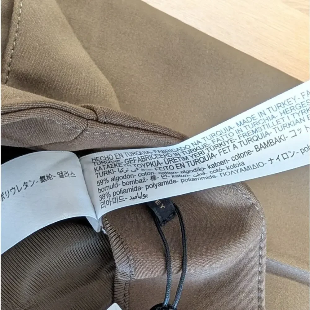 Massimo Dutti 5005/905/507 Trousers Womens 6 Green/Tan High-rise Ankle NWT